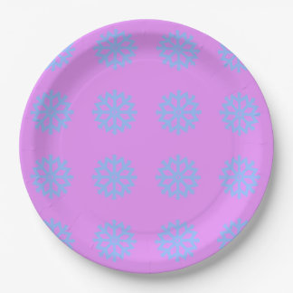 Snowflake Light Blue Winter Festival Pattern Lilac Pappteller