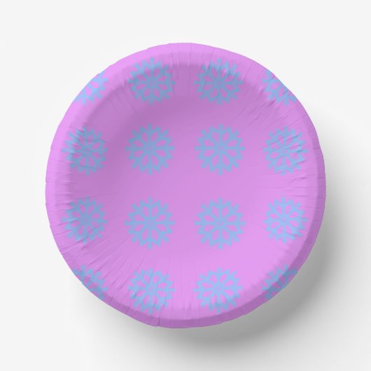Snowflake Light Blue Winter Festival Pattern Lilac Pappteller (Vorderseite)
