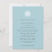 Snowflake Light Blue Winter Foto Feierliche Hochze Einladung (Vorderseite)