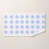 Snowflake Light Blue Winter Pattern Badhandtuch Set (Handtuch)