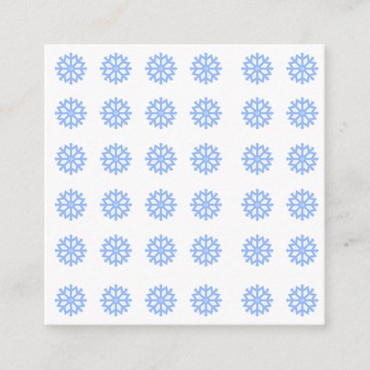 Snowflake Light Blue Winter Pattern Begleitkarte (Vorderseite)