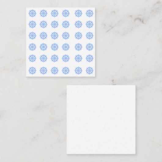 Snowflake Light Blue Winter Pattern Begleitkarte (Vorne/Hinten)