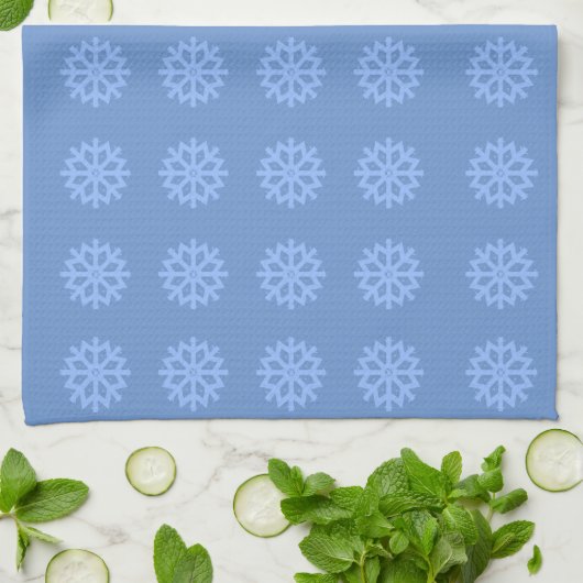 Snowflake Light Blue Winter Pattern Geschirrtuch (Gefaltet)