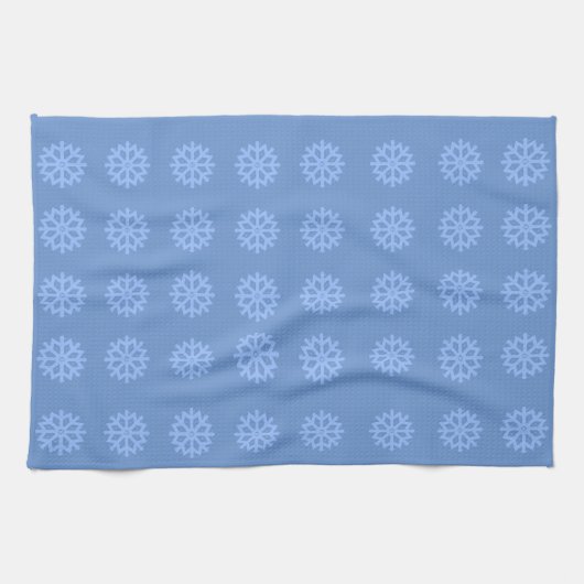 Snowflake Light Blue Winter Pattern Geschirrtuch (Horizontal)