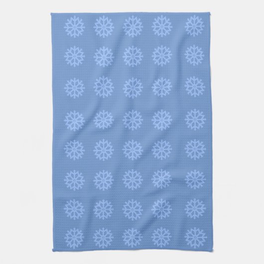 Snowflake Light Blue Winter Pattern Geschirrtuch (Vertikal)