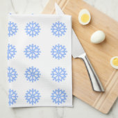 Snowflake Light Blue Winter Pattern Geschirrtuch (Viertel Falte)