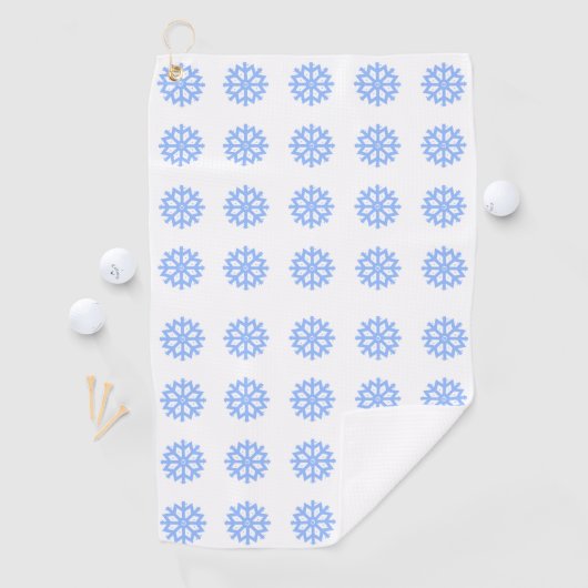 Snowflake Light Blue Winter Pattern Golfhandtuch (Insitu)