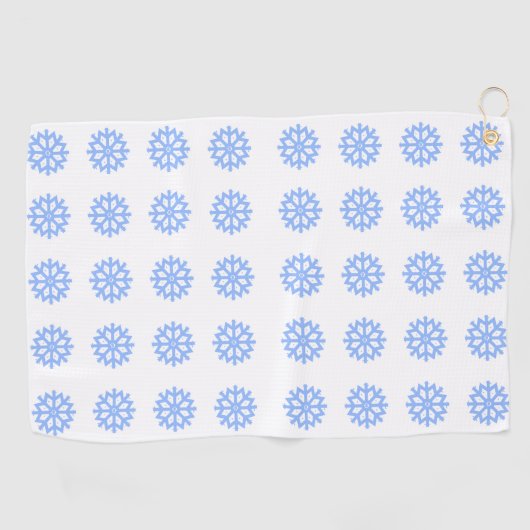 Snowflake Light Blue Winter Pattern Golfhandtuch (Horizontal)
