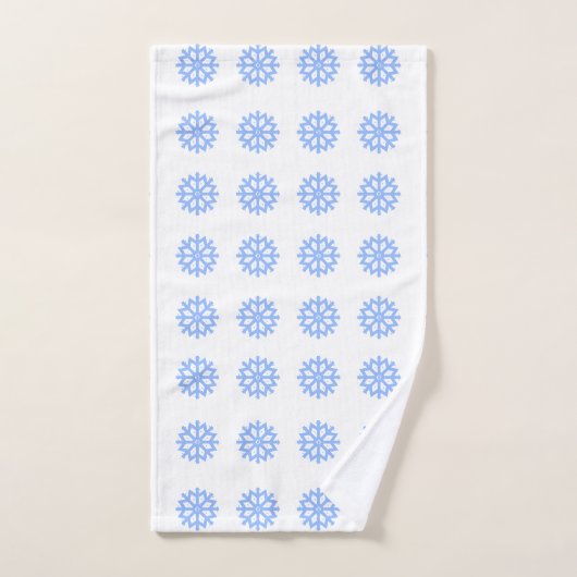  Snowflake Light Blue Winter Pattern  Handtuch (Handtuch)
