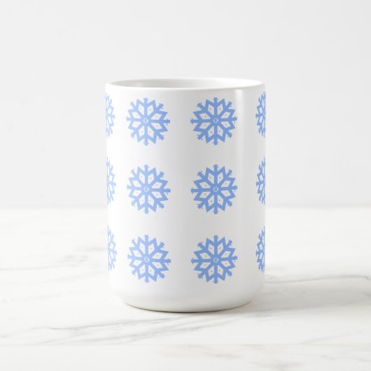 Snowflake Light Blue Winter Pattern Kaffeetasse (Mittel)