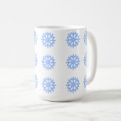 Snowflake Light Blue Winter Pattern Kaffeetasse (VorderseiteRechts)