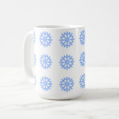 Snowflake Light Blue Winter Pattern Kaffeetasse (Vorderseite Links)