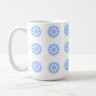 Snowflake Light Blue Winter Pattern Kaffeetasse