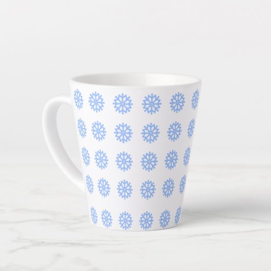 Snowflake Light Blue Winter Pattern Milchtasse (Linke Ecke)