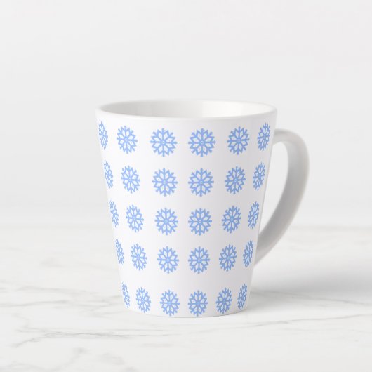 Snowflake Light Blue Winter Pattern Milchtasse (Rechte Ecke)