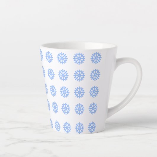 Snowflake Light Blue Winter Pattern Milchtasse (Rechts)
