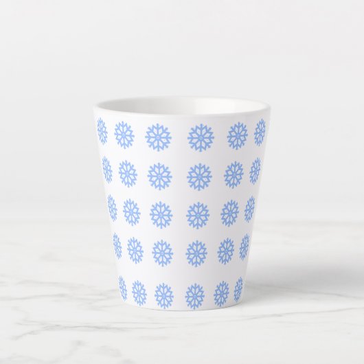 Snowflake Light Blue Winter Pattern Milchtasse (Vorderseite)