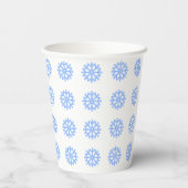 Snowflake Light Blue Winter Pattern Pappbecher (Rückseite)
