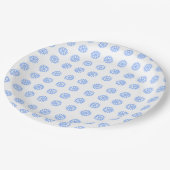Snowflake Light Blue Winter Pattern Pappteller (Schrägansicht)