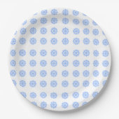 Snowflake Light Blue Winter Pattern Pappteller (Vorderseite)