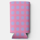 Snowflake Light Blue Winter Pattern Pink Selters Dosenkühler (Rückseite)