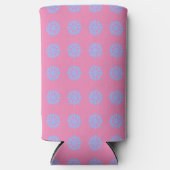 Snowflake Light Blue Winter Pattern Pink Selters Dosenkühler (Vorderseite)