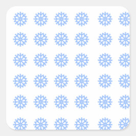 Snowflake Light Blue Winter Pattern Quadratischer Aufkleber
