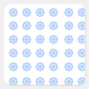 Snowflake Light Blue Winter Pattern Quadratischer Aufkleber