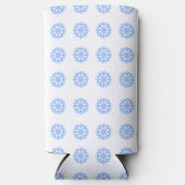 Snowflake Light Blue Winter Pattern Selters Dosenkühler (Vorderseite)