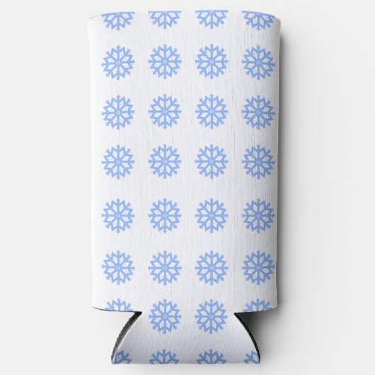Snowflake Light Blue Winter Pattern Selters Dosenkühler (Vorderseite)