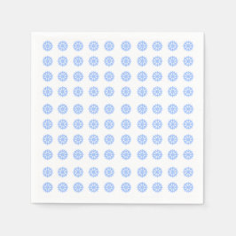 Snowflake Light Blue Winter Pattern Serviette