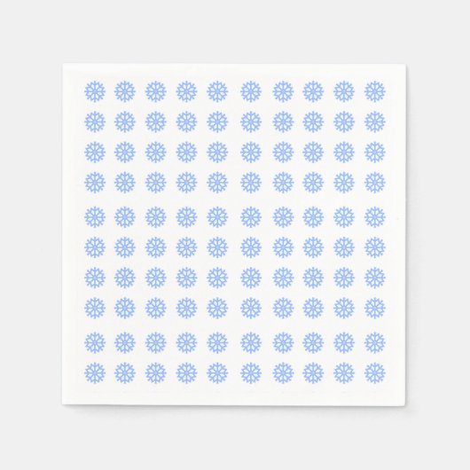 Snowflake Light Blue Winter Pattern Serviette (Vorderseite)