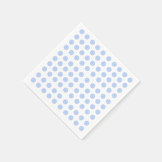 Snowflake Light Blue Winter Pattern Serviette (Ecke)
