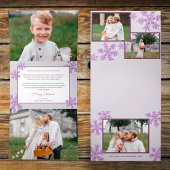 Snowflake Lila Glam Elegante 5 Fotos Collage Dreifach Gefaltete Urlaubskarte