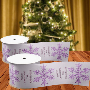 Snowflake Lila Glam Elegante Trendy Satinband