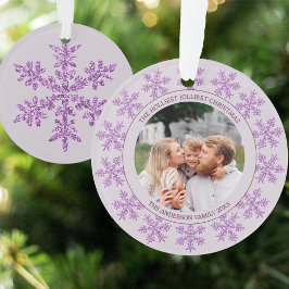 Snowflake Lila Glam Niedliches Weihnachtsrundfunk  Ornament
