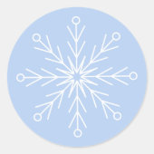 Snowflake Line Art Blue Sticker (Vorderseite)