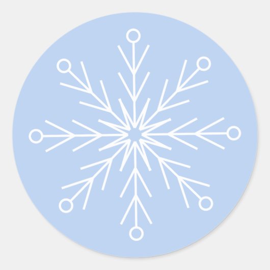 Snowflake Line Art Blue Sticker (Vorderseite)