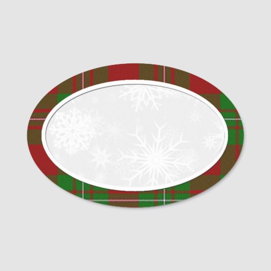 Snowflake MacGregor Kariert Name Tag Namensschild (Vorderseite)