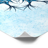 Snowflake Mandala Im blauen Winter Abstrakte Kunst Poster (Ecke)