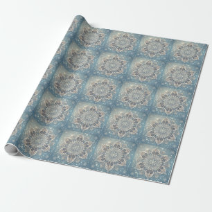 Snowflake Mandala in Frosty Hues 3 Geschenkpapier