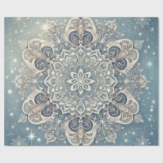 Snowflake Mandala in Frosty Hues 3 Geschenkpapier (Flach)