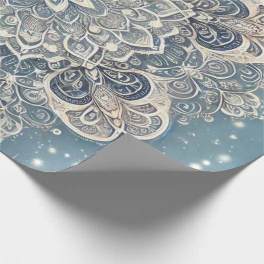 Snowflake Mandala in Frosty Hues 3 Geschenkpapier (Ecke)