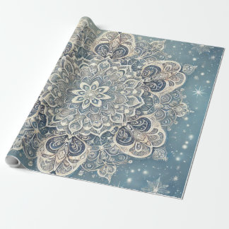 Snowflake Mandala in Frosty Hues 3 Geschenkpapier