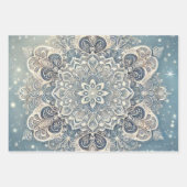 Snowflake Mandala in Frosty Hues 3 Geschenkpapier Set (Vorderseite 3)