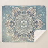 Snowflake Mandala in Frosty Hues 3 Sherpadecke (Vorderseite (Horizontal))