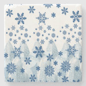 Snowflake Marmor Stone Untersetzer Weihnachten (Vorderseite)