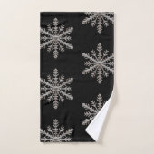 Snowflake Matte Black Badhandtuch Set (Handtuch)