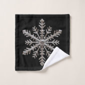 Snowflake Matte Black Badhandtuch Set (Waschlappen)