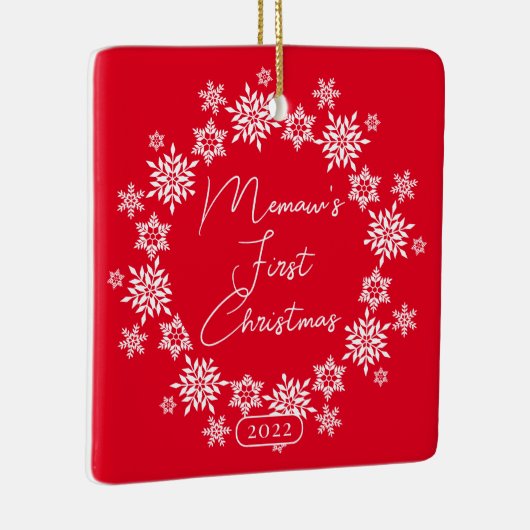 Snowflake Memaw's First Christmas Keramikornament (Rechts)